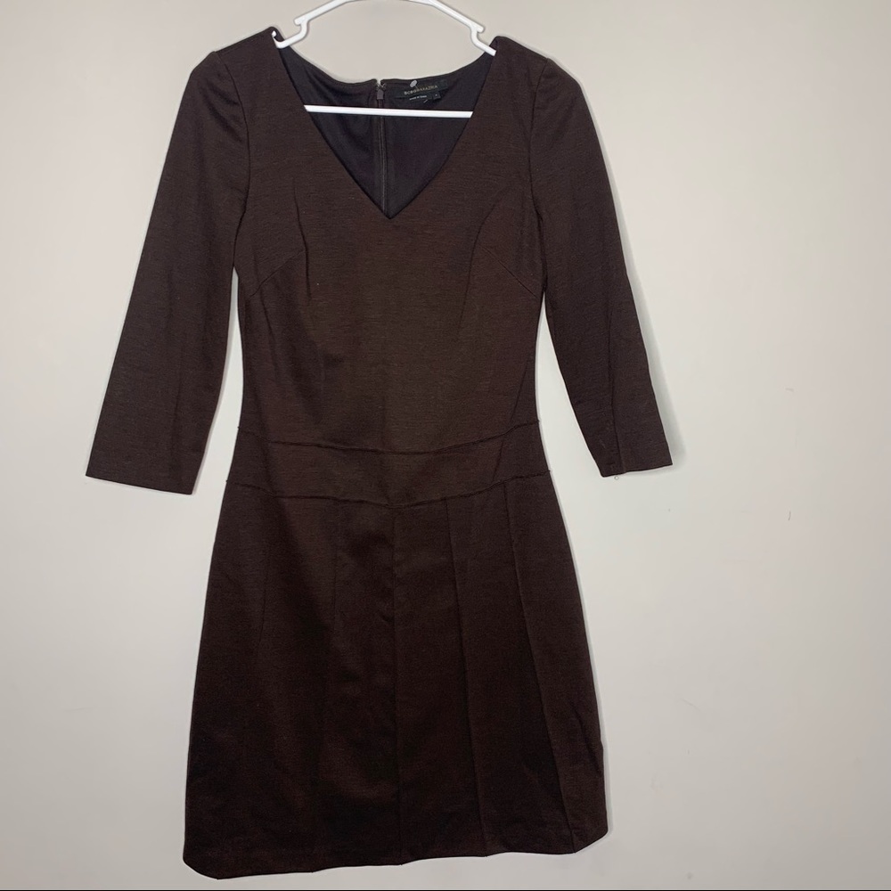 BCBG Max Azria brown pleated dress